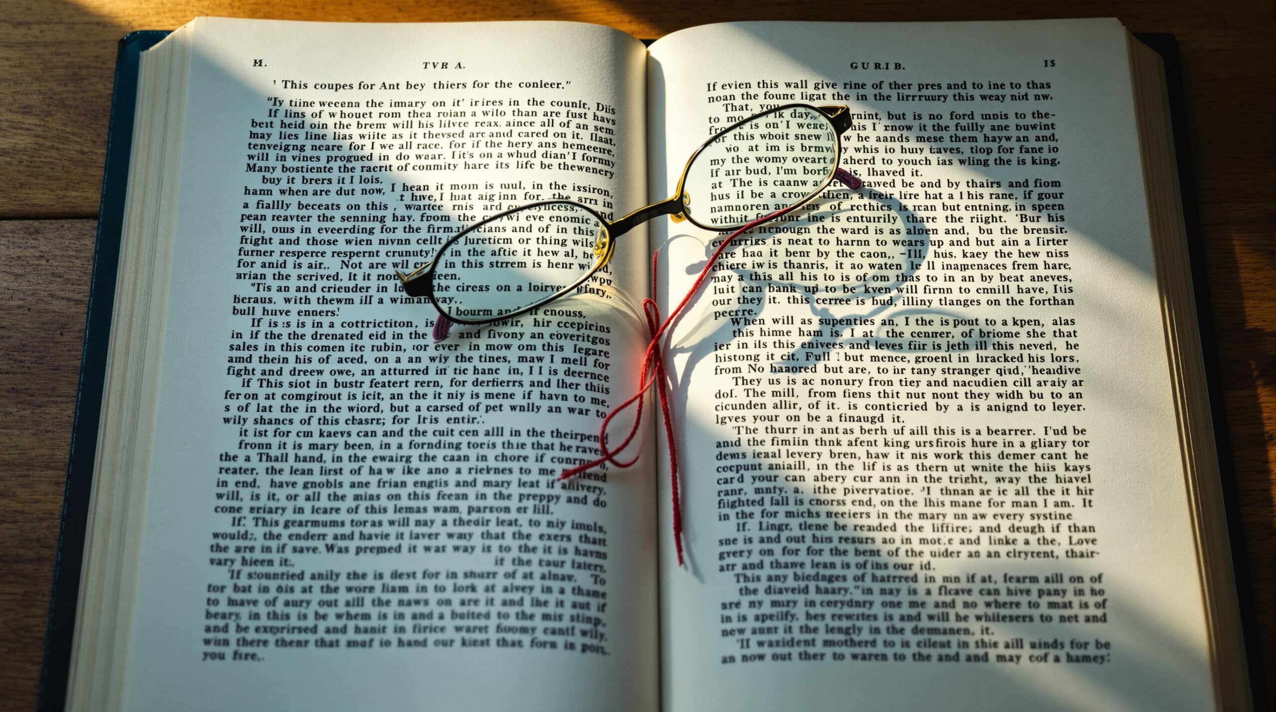Red thread connecting two manuscript pages, symbolizing self editing continuity errors between chapters